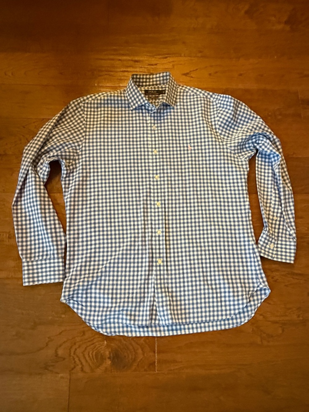 Polo by Ralph Lauren Blue and White Gingham Button-Down Shirt